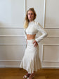 Maude Skirt - White & Stone Stripe