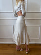 Maude Skirt - White & Stone Stripe