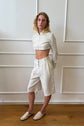 Stella Short - White & Stone Stripe
