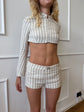 Maia Jacket - White & Stone Stripe