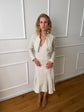 Ira Dress - White & Stone Stripe Pre-Order