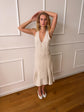 Ira Dress - White & Stone Stripe Pre-Order