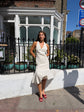 Ira Dress - White & Stone Stripe